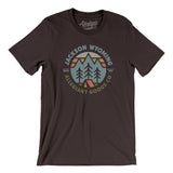 Jackson Wyoming Retro Badge Men/Unisex T-Shirt-Brown-Allegiant Goods Co. Vintage Sports Apparel