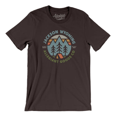 Jackson Wyoming Retro Badge Men/Unisex T-Shirt-Brown-Allegiant Goods Co. Vintage Sports Apparel