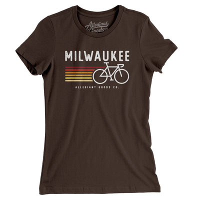 Milwaukee Cycling Women's T-Shirt-Brown-Allegiant Goods Co. Vintage Sports Apparel