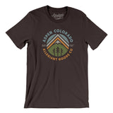 Aspen Colorado Retro Badge Men/Unisex T-Shirt-Brown-Allegiant Goods Co. Vintage Sports Apparel
