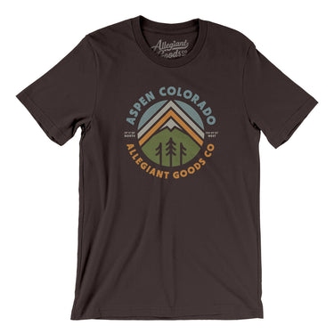 Aspen Colorado Retro Badge Men/Unisex T-Shirt-Brown-Allegiant Goods Co. Vintage Sports Apparel