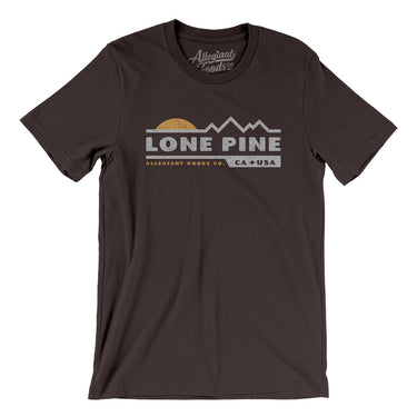 Lone Pine Mountain Sunset Men/Unisex T-Shirt-Brown-Allegiant Goods Co. Vintage Sports Apparel