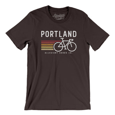 Portland Cycling Men/Unisex T-Shirt-Brown-Allegiant Goods Co. Vintage Sports Apparel