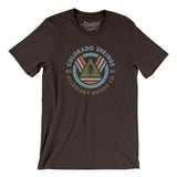 Colorado Springs Retro Badge Men/Unisex T-Shirt-Brown-Allegiant Goods Co. Vintage Sports Apparel