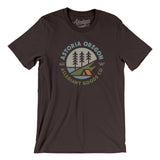 Astoria Oregon Retro Badge Men/Unisex T-Shirt-Brown-Allegiant Goods Co. Vintage Sports Apparel