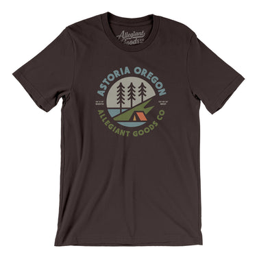 Astoria Oregon Retro Badge Men/Unisex T-Shirt-Brown-Allegiant Goods Co. Vintage Sports Apparel