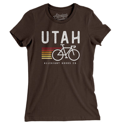 Utah Cycling Women's T-Shirt-Brown-Allegiant Goods Co. Vintage Sports Apparel