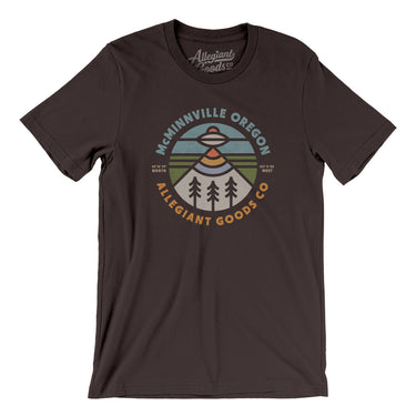 Mcminnville Oregon Retro Badge Men/Unisex T-Shirt-Brown-Allegiant Goods Co. Vintage Sports Apparel