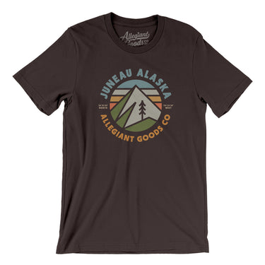 Juneau Alaska Retro Badge Men/Unisex T-Shirt-Brown-Allegiant Goods Co. Vintage Sports Apparel