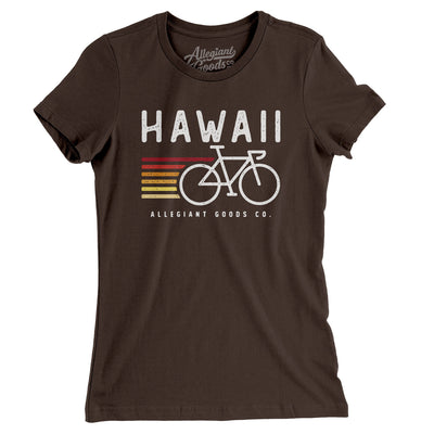 Hawaii Cycling Women's T-Shirt-Brown-Allegiant Goods Co. Vintage Sports Apparel