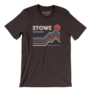 Stowe Vermont Men/Unisex T-Shirt-Brown-Allegiant Goods Co. Vintage Sports Apparel