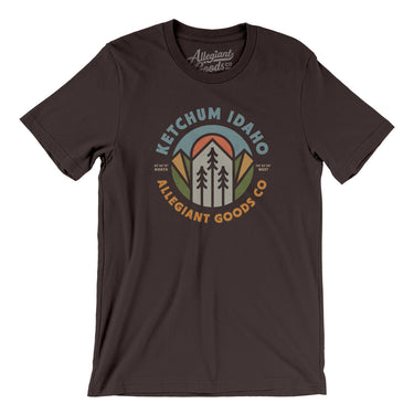 Ketchum Idaho Retro Badge Men/Unisex T-Shirt-Brown-Allegiant Goods Co. Vintage Sports Apparel