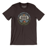 Lake George New York Retro Badge Men/Unisex T-Shirt-Brown-Allegiant Goods Co. Vintage Sports Apparel