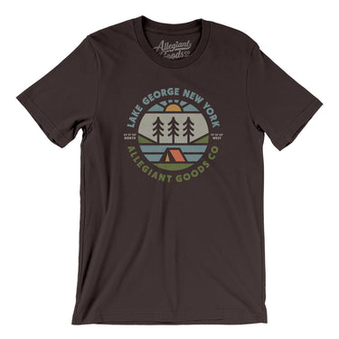 Lake George New York Retro Badge Men/Unisex T-Shirt-Brown-Allegiant Goods Co. Vintage Sports Apparel