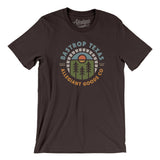 Bastrop Texas Retro Badge Men/Unisex T-Shirt-Brown-Allegiant Goods Co. Vintage Sports Apparel