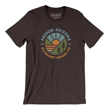 Payson Arizona Retro Badge Men/Unisex T-Shirt-Brown-Allegiant Goods Co. Vintage Sports Apparel
