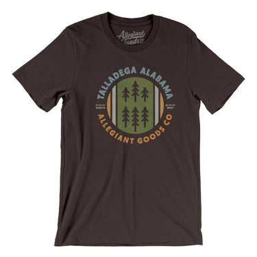Talladega Alabama Retro Badge Men/Unisex T-Shirt-Brown-Allegiant Goods Co. Vintage Sports Apparel