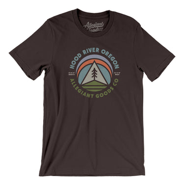 Hood River Oregon Retro Badge Men/Unisex T-Shirt-Brown-Allegiant Goods Co. Vintage Sports Apparel