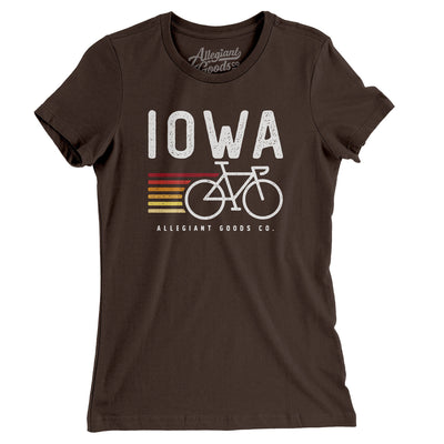 Iowa Cycling Women's T-Shirt-Brown-Allegiant Goods Co. Vintage Sports Apparel