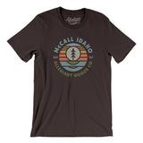 Mccall Idaho Retro Badge Men/Unisex T-Shirt-Brown-Allegiant Goods Co. Vintage Sports Apparel