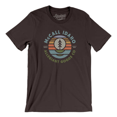 Mccall Idaho Retro Badge Men/Unisex T-Shirt-Brown-Allegiant Goods Co. Vintage Sports Apparel