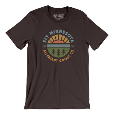 Ely Minnesota Retro Badge Men/Unisex T-Shirt-Brown-Allegiant Goods Co. Vintage Sports Apparel