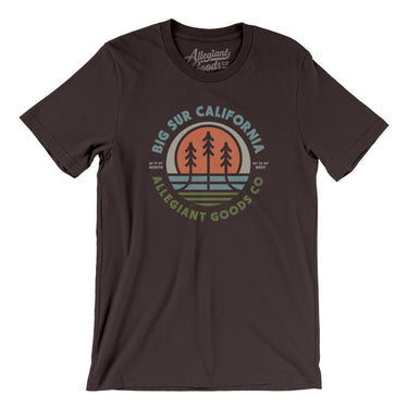Big Sur California Retro Badge Men/Unisex T-Shirt-Brown-Allegiant Goods Co. Vintage Sports Apparel
