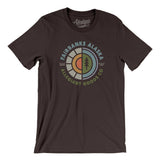 Fairbanks Alaska Retro Badge Men/Unisex T-Shirt-Brown-Allegiant Goods Co. Vintage Sports Apparel