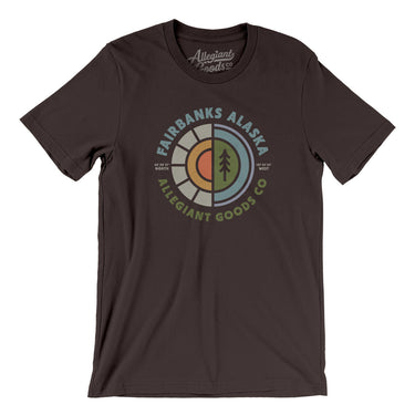 Fairbanks Alaska Retro Badge Men/Unisex T-Shirt-Brown-Allegiant Goods Co. Vintage Sports Apparel