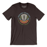 Boulder Colorado Retro Badge Men/Unisex T-Shirt-Brown-Allegiant Goods Co. Vintage Sports Apparel