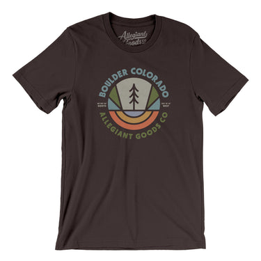 Boulder Colorado Retro Badge Men/Unisex T-Shirt-Brown-Allegiant Goods Co. Vintage Sports Apparel