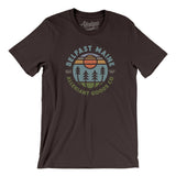 Belfast Maine Retro Badge Men/Unisex T-Shirt-Brown-Allegiant Goods Co. Vintage Sports Apparel