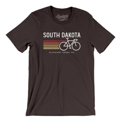 South Dakota Cycling Men/Unisex T-Shirt-Brown-Allegiant Goods Co. Vintage Sports Apparel