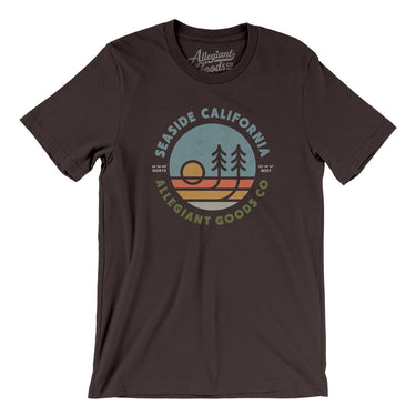 Seaside California Retro Badge Men/Unisex T-Shirt-Brown-Allegiant Goods Co. Vintage Sports Apparel