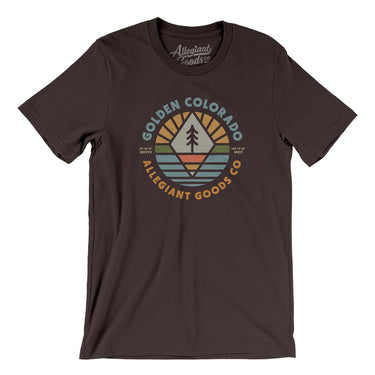 Golden Colorado Retro Badge Men/Unisex T-Shirt-Brown-Allegiant Goods Co. Vintage Sports Apparel