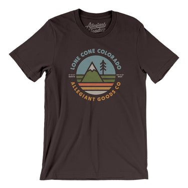 Lone Cone Colorado Retro Badge Men/Unisex T-Shirt-Brown-Allegiant Goods Co. Vintage Sports Apparel