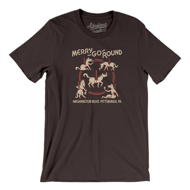 Merry Go Round Pittsburgh Men/Unisex T-Shirt-Brown-Allegiant Goods Co. Vintage Sports Apparel