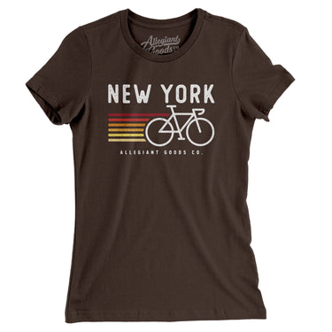 New York Cycling Women's T-Shirt-Brown-Allegiant Goods Co. Vintage Sports Apparel