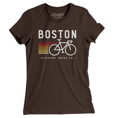 Boston Cycling Women's T-Shirt-Brown-Allegiant Goods Co. Vintage Sports Apparel