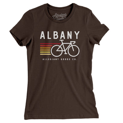 Albany Cycling Women's T-Shirt-Brown-Allegiant Goods Co. Vintage Sports Apparel