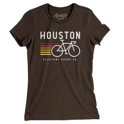 Houston Cycling Women's T-Shirt-Brown-Allegiant Goods Co. Vintage Sports Apparel