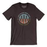 Lake Placid New York Retro Badge Men/Unisex T-Shirt-Brown-Allegiant Goods Co. Vintage Sports Apparel