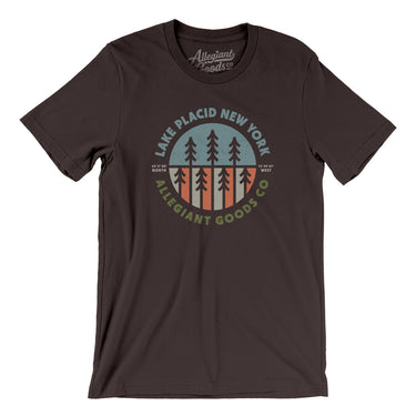 Lake Placid New York Retro Badge Men/Unisex T-Shirt-Brown-Allegiant Goods Co. Vintage Sports Apparel