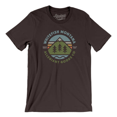 Whitefish Montana Retro Badge Men/Unisex T-Shirt-Brown-Allegiant Goods Co. Vintage Sports Apparel