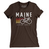 Maine Cycling Women's T-Shirt-Brown-Allegiant Goods Co. Vintage Sports Apparel