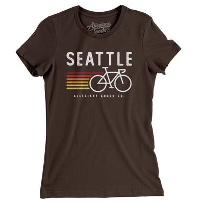 Seattle Cycling Women's T-Shirt-Brown-Allegiant Goods Co. Vintage Sports Apparel