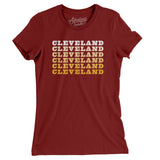Cleveland Repeat Women's T-Shirt-Cardinal-Allegiant Goods Co. Vintage Sports Apparel