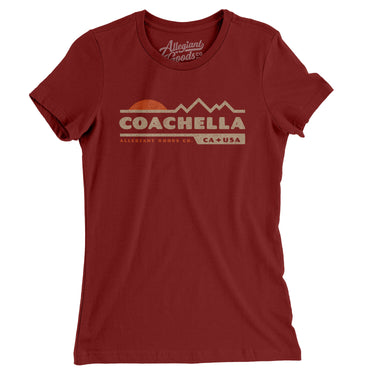 Coachella Mountain Sunset Women's T-Shirt-Cardinal-Allegiant Goods Co. Vintage Sports Apparel