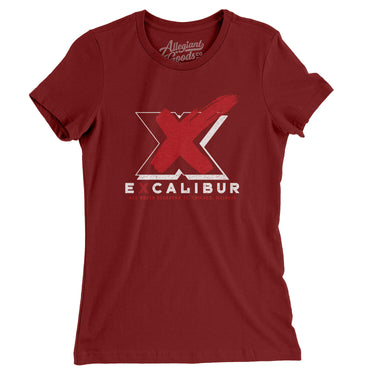 Excalibur Chicago Women's T-Shirt-Cardinal-Allegiant Goods Co. Vintage Sports Apparel