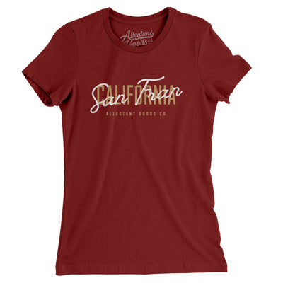 San Fran Overprint Women's T-Shirt-Cardinal-Allegiant Goods Co. Vintage Sports Apparel
